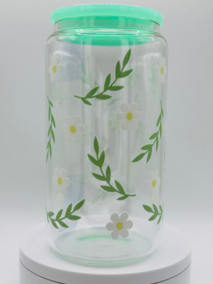 Verre en vitre réutilisable - feuilles vertes 🍃