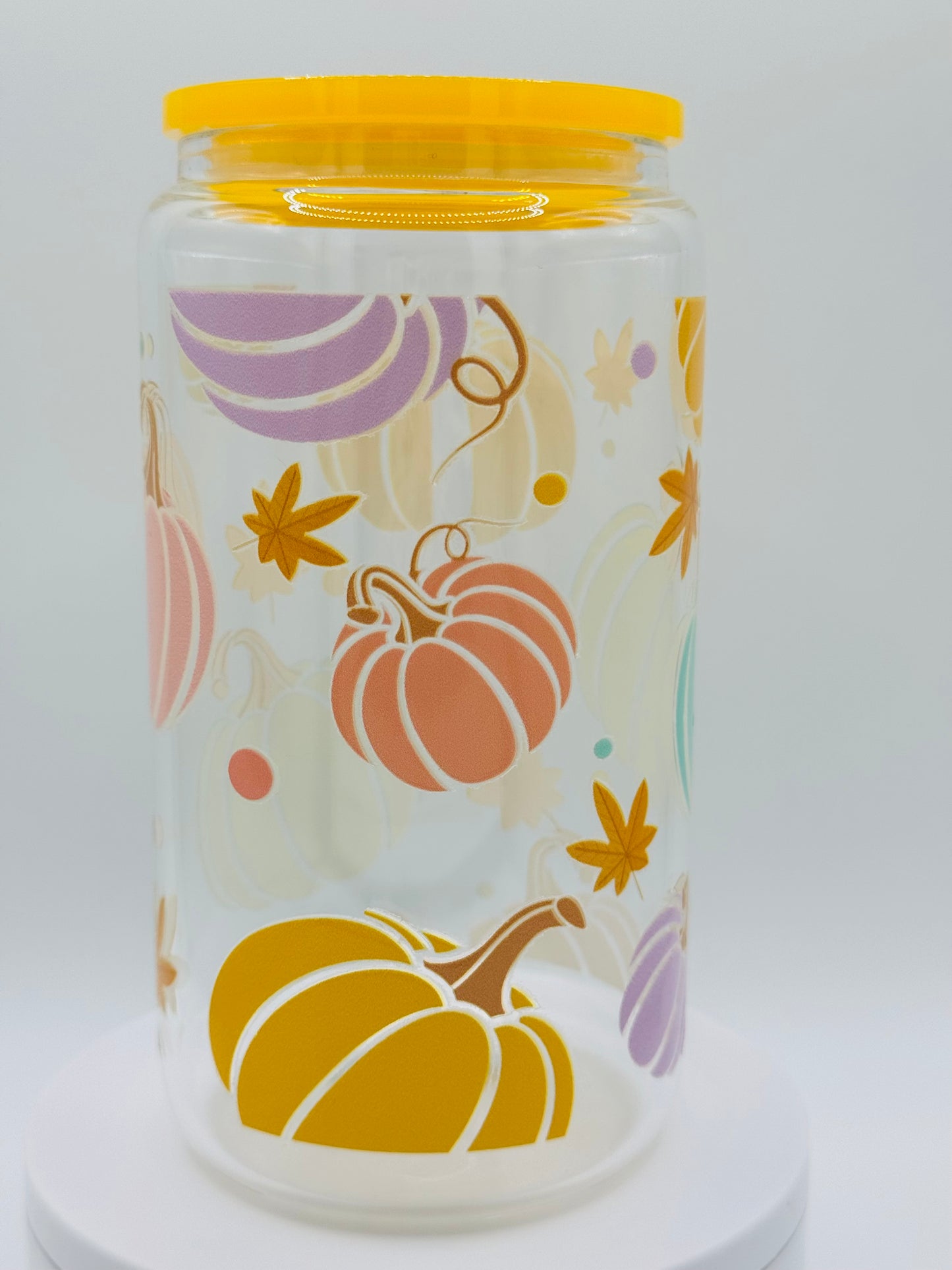 Verre en vitre réutilisable - Jolie citrouille colorée 🎃