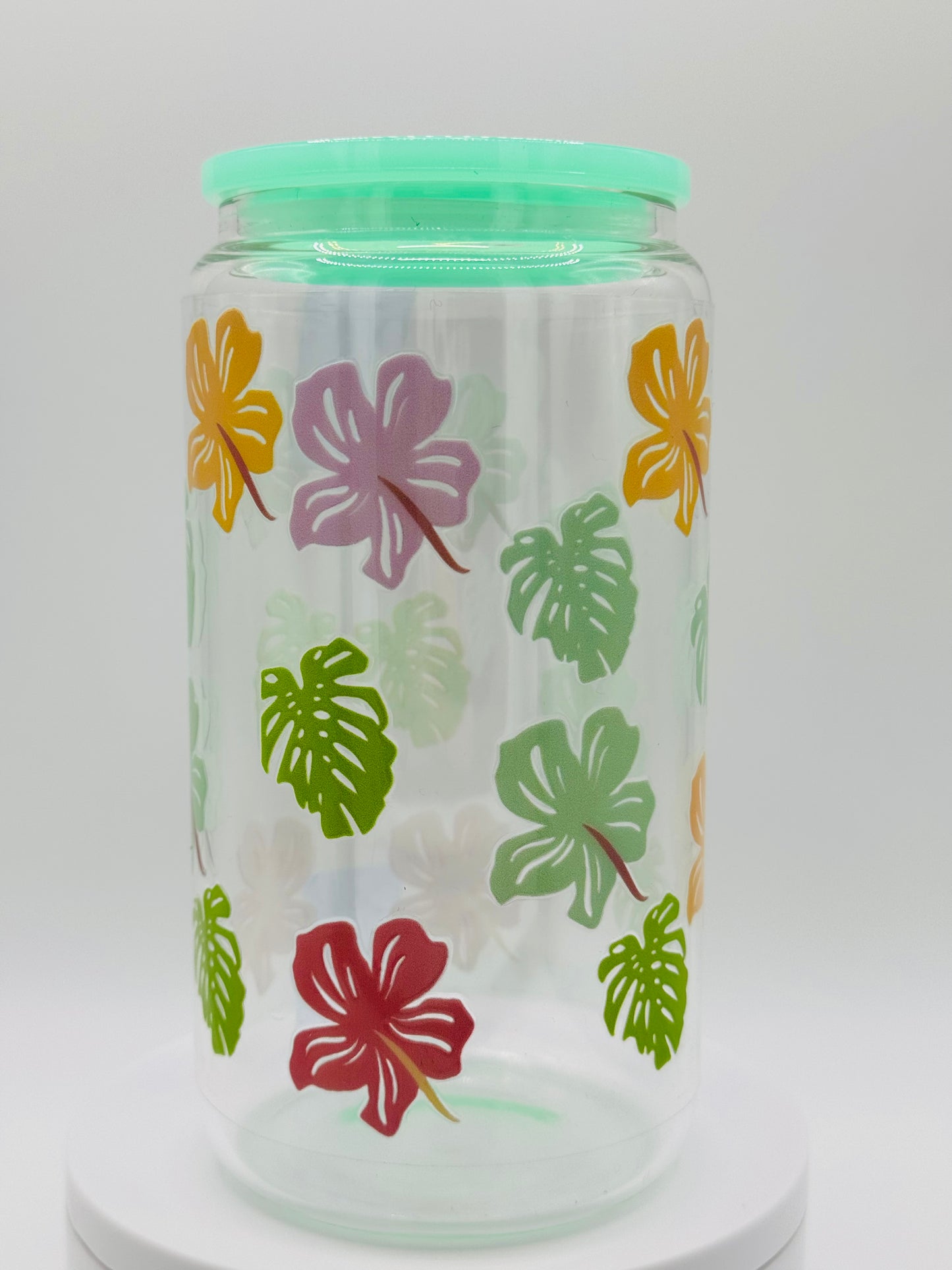 Verre en vitre réutilisable - Feuilles colorées 🍁🍃