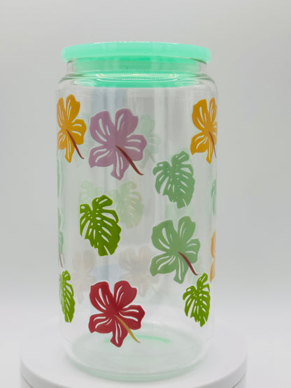 Verre en vitre réutilisable - Feuilles colorées 🍁🍃