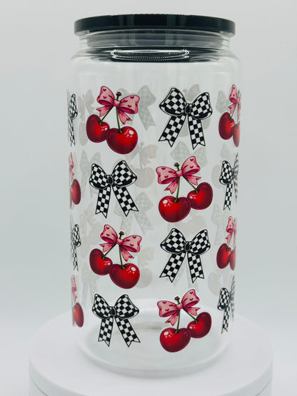 Verre en vitre réutilisable - J’aime les cerises 🍒