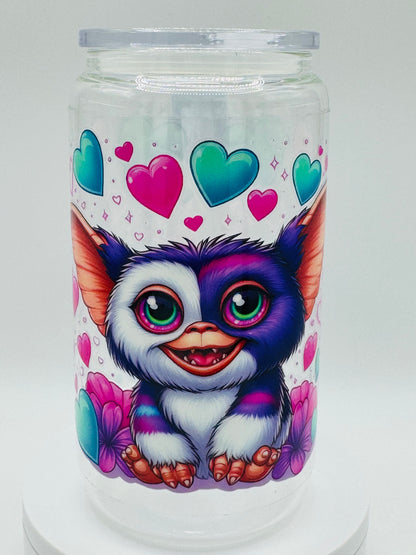 Verre en vitre réutilisable - Gizmo coloré