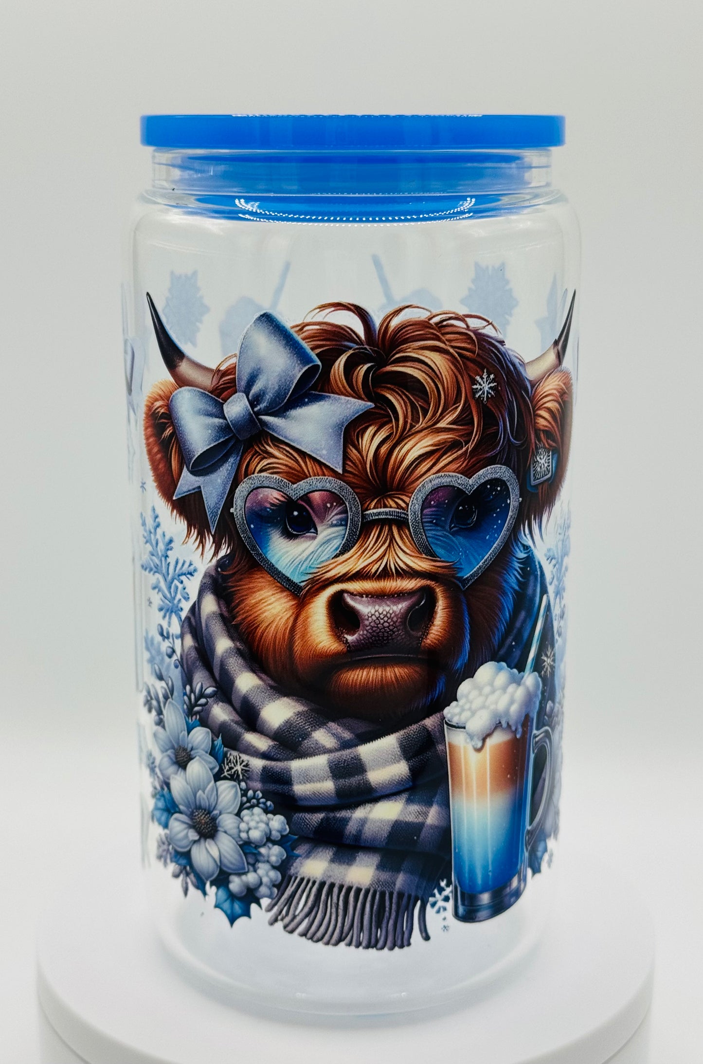 Verre réutilisable - vache d’hiver avec son breuvage