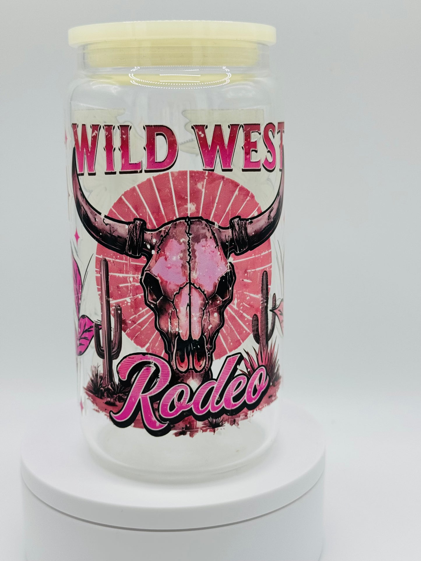 Verre en vitre réutilisable - Wild West rose
