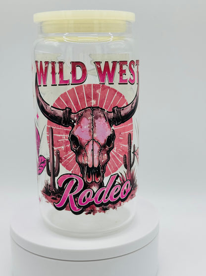 Verre en vitre réutilisable - Wild West rose