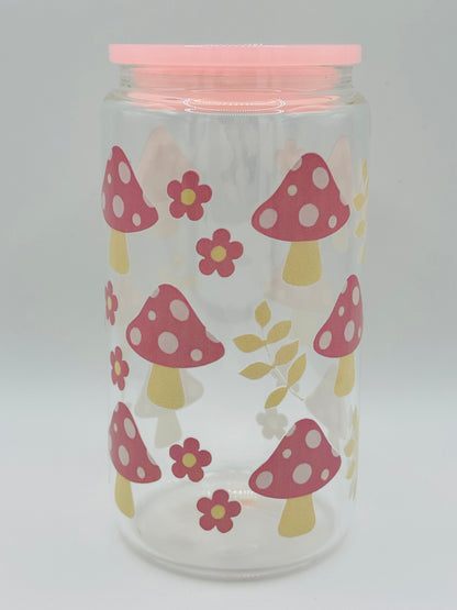 Verre en vitre réutilisable - joli champignon 🍄