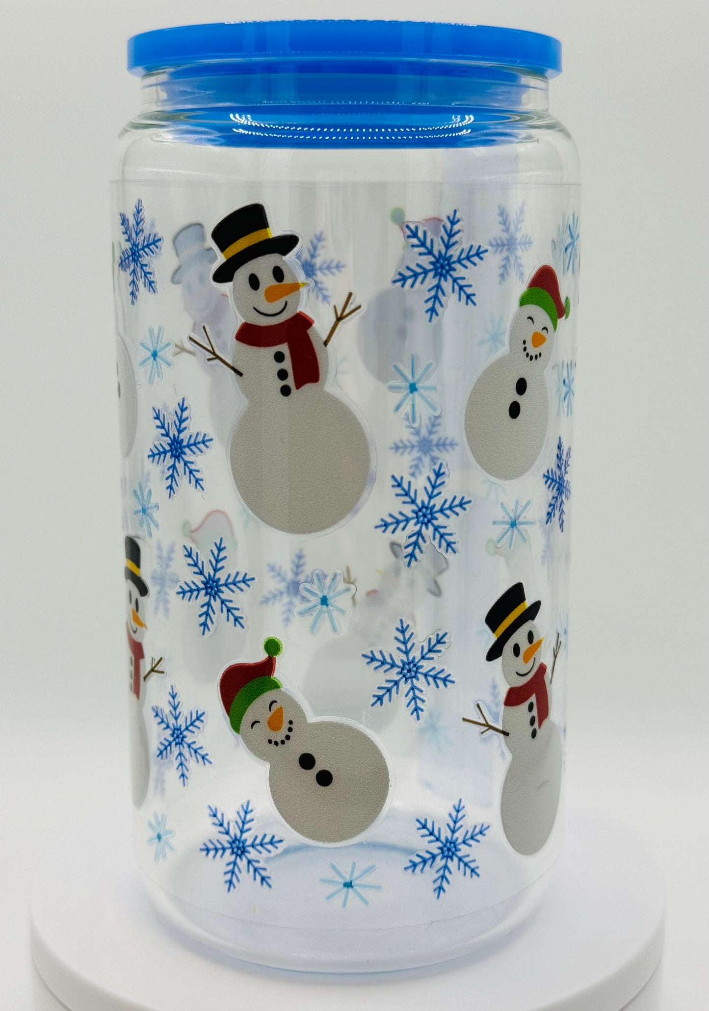 Verre réutilisable - Bonhomme de neige et ses flocons ❄️