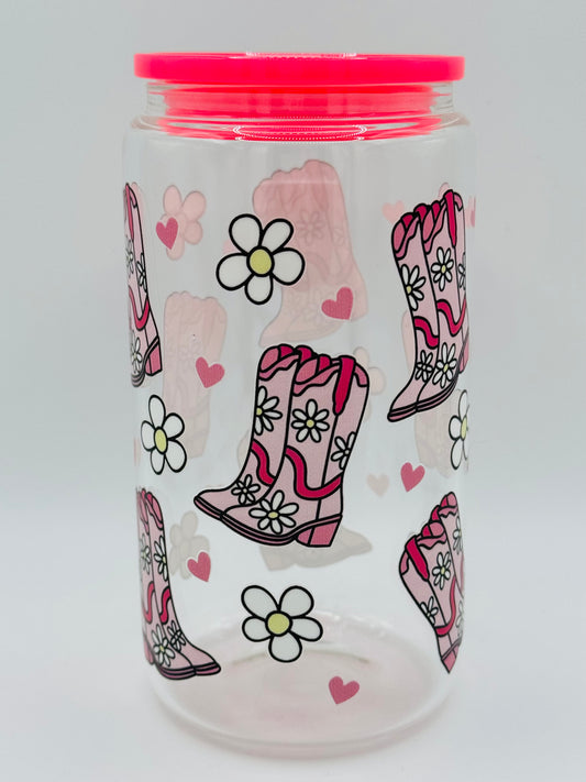 Verre en vitre réutilisable - Cowgirl rose