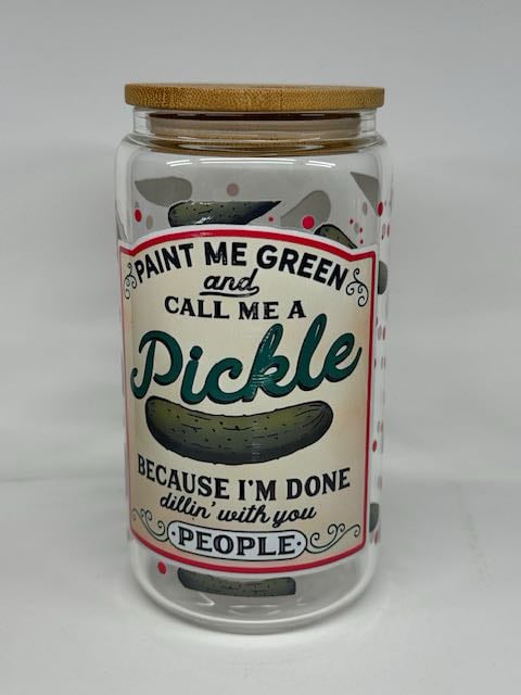 Verre en vitre réutilisable - Fan de cornichon