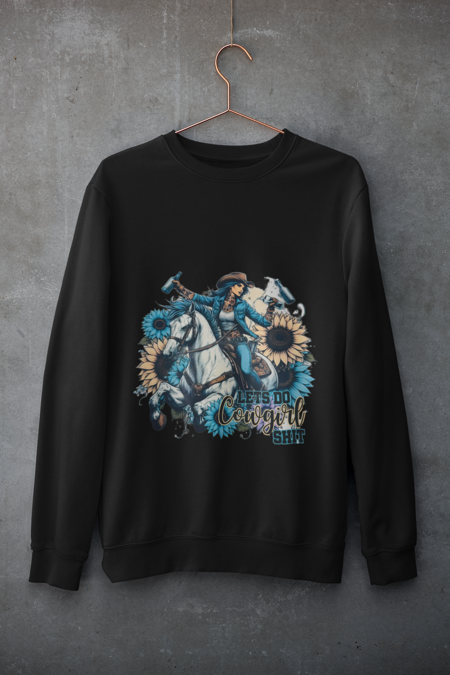 Crewneck - Cowgirl bleu