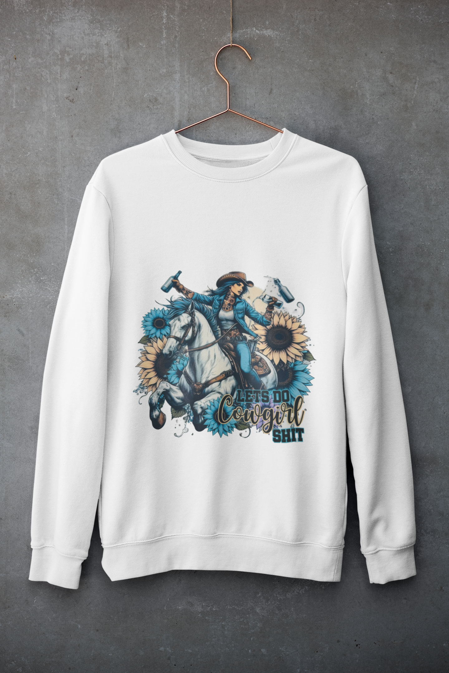 Crewneck - Cowgirl bleu