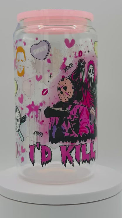 Verre en vitre réutilisable - Halloween 👻 Myers et ses amis