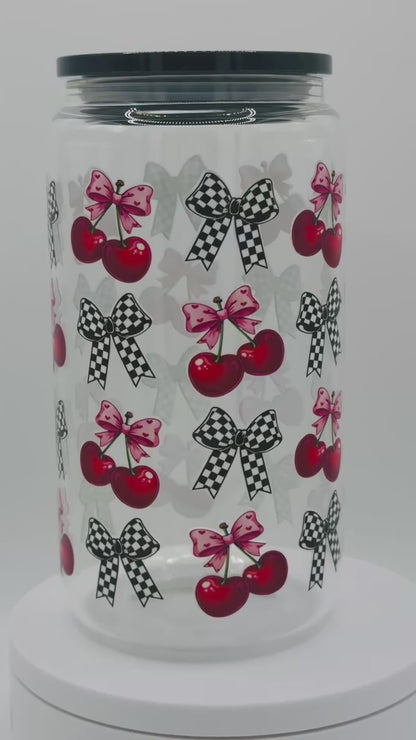 Verre en vitre réutilisable - J’aime les cerises 🍒