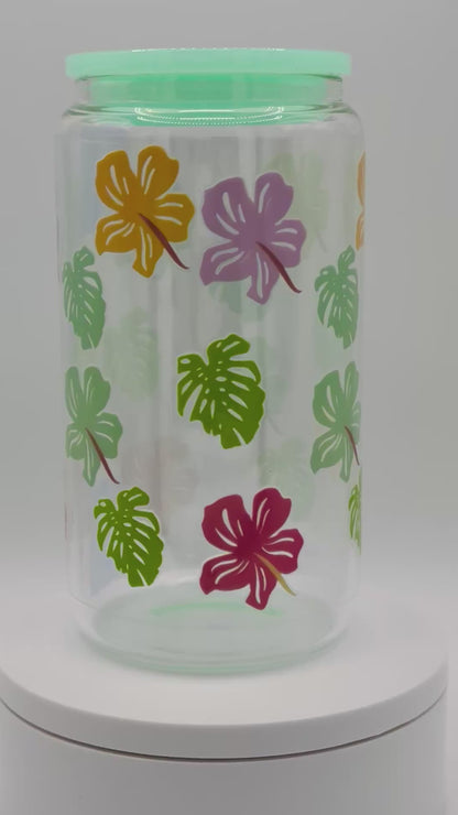 Verre en vitre réutilisable - Feuilles colorées 🍁🍃