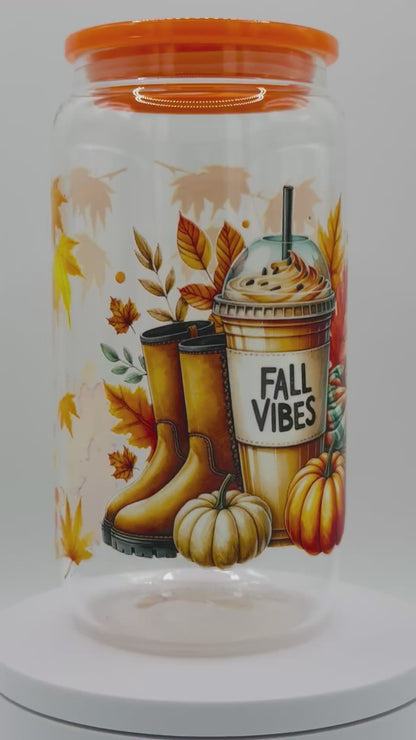 Verre en vitre réutilisable Automne 3 🍁🍂