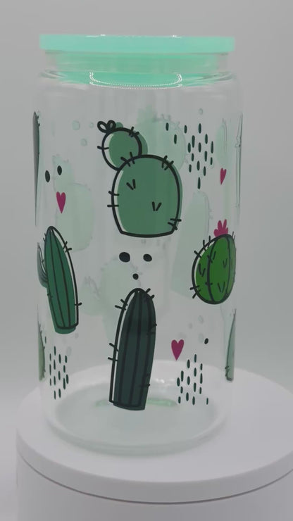 Verre en vitre réutilisable - Cactus 🌵