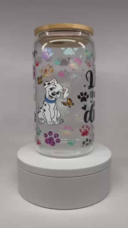 Verre en vitre réutilisable - Life is better with dogs