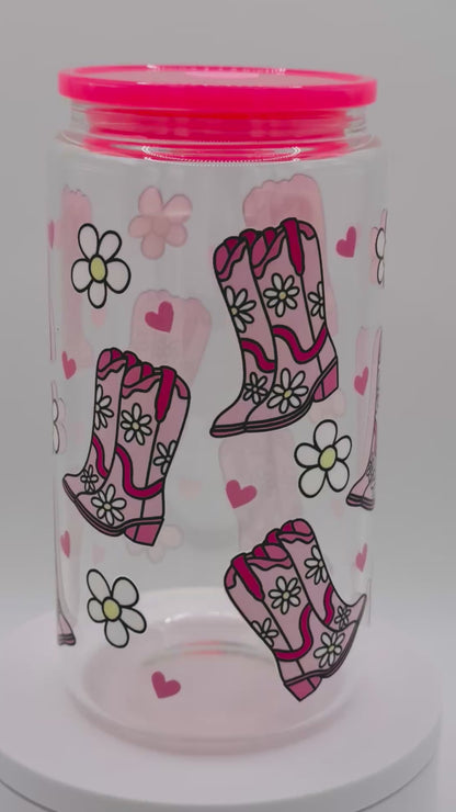 Verre en vitre réutilisable - Cowgirl rose