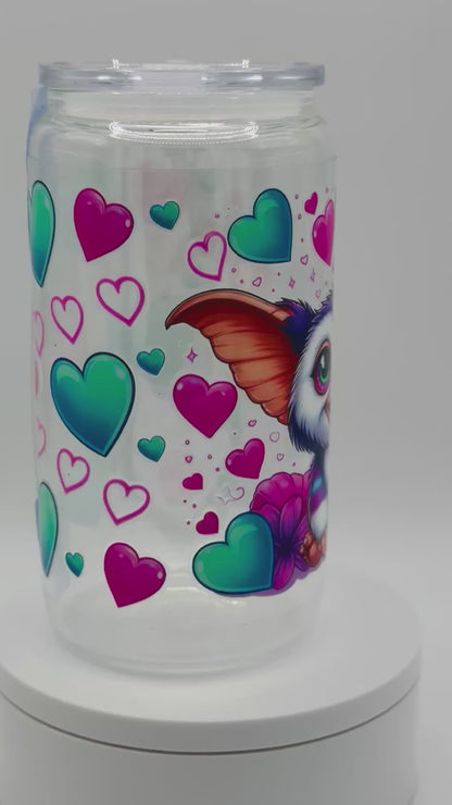 Verre en vitre réutilisable - Gizmo coloré